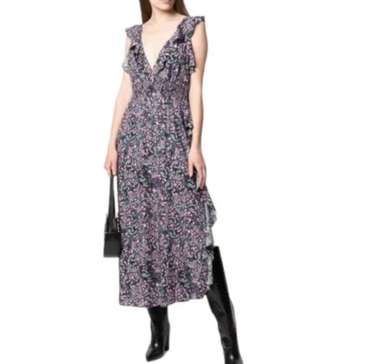 IRO Women' s Santu Ruffled Floral Maxi Dress (Pre-Loved) Size: 40/8-10