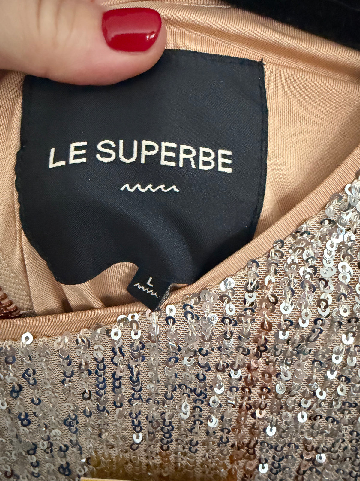 Le Superbe Ombré Sequin Mini Dress Size Large NWT