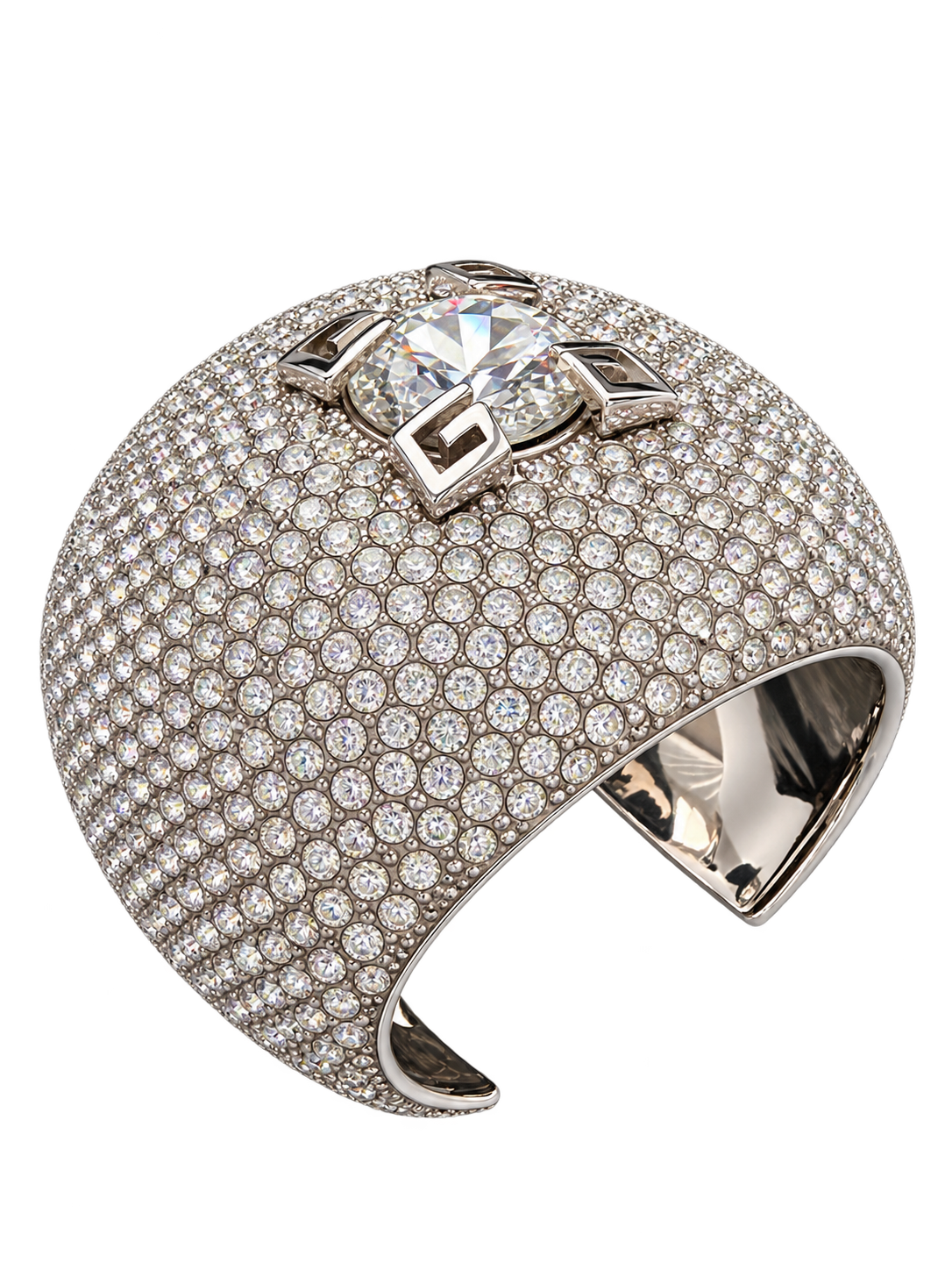 Givenchy 4G Claw Pavé Crystal Cuff Bracelet – Silver | New in Box