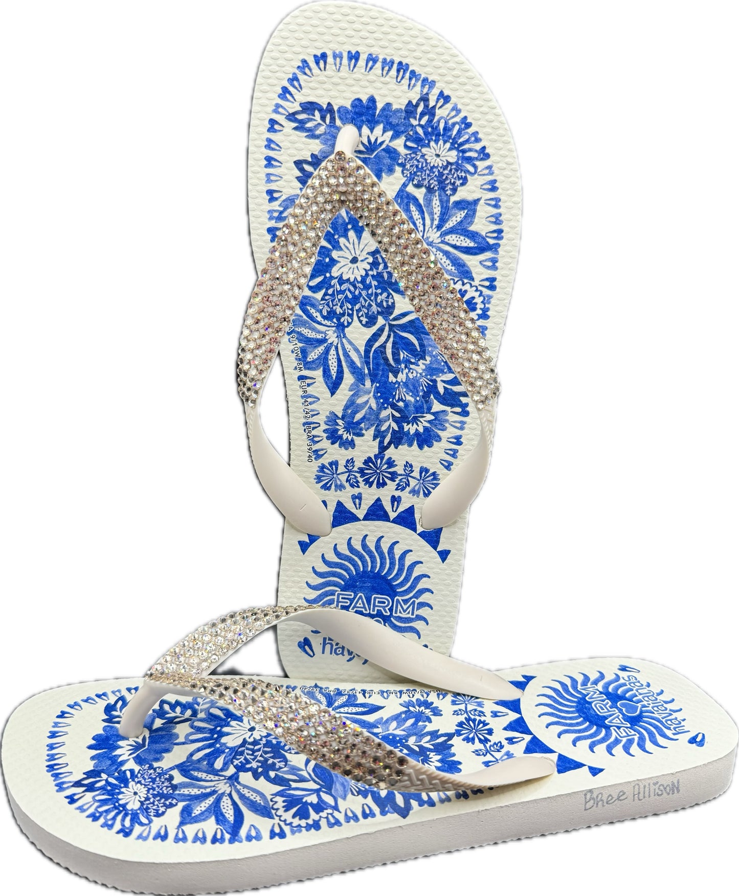 Havaianas x Top Farm Rio Flora Tapestry Flip Flops | Light Silk Crystals