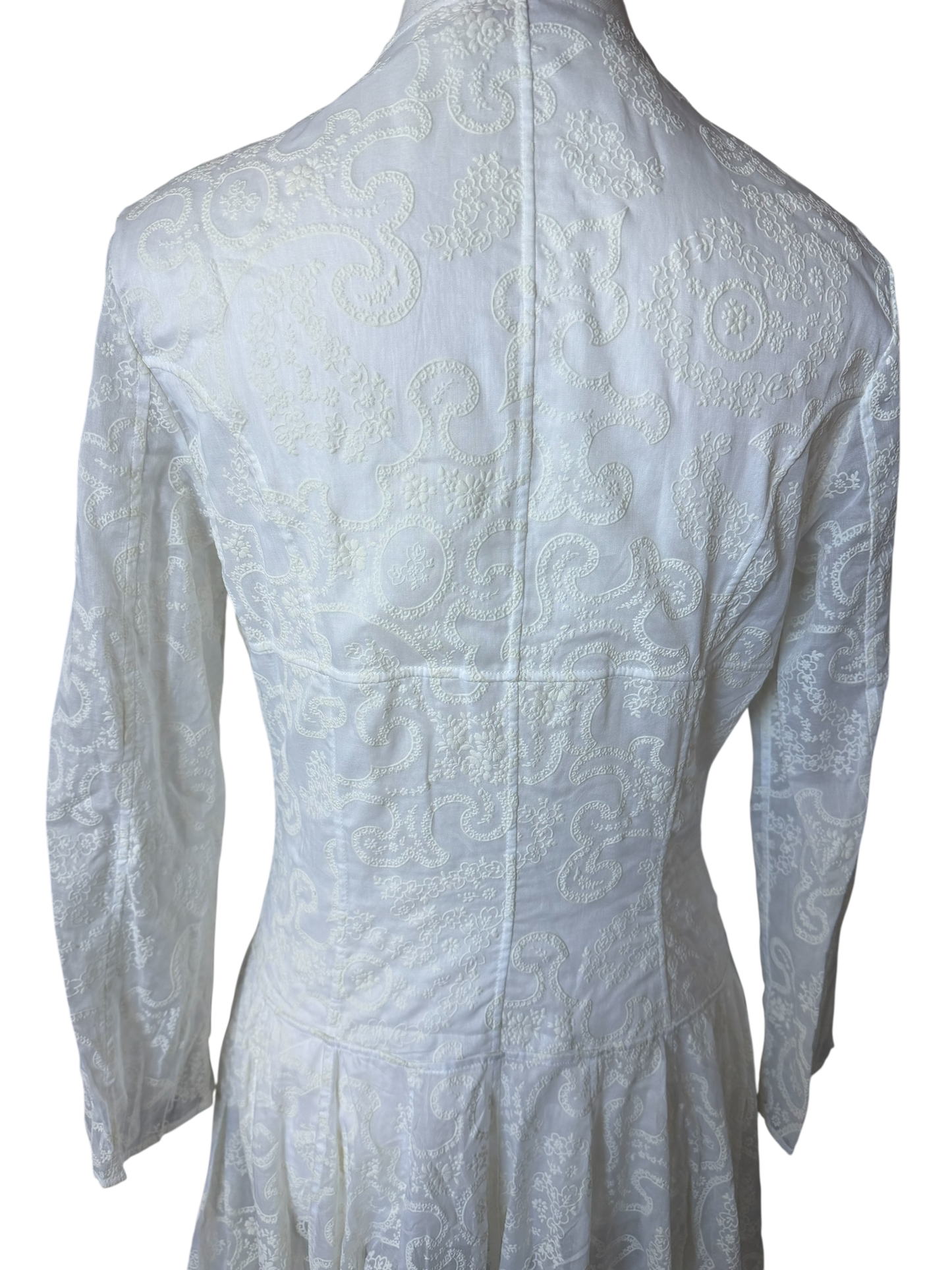 Alaïa White Embroidered Voile Paisley Maxi Dress IT 42 (US 6–8) NWT – Made in Italy