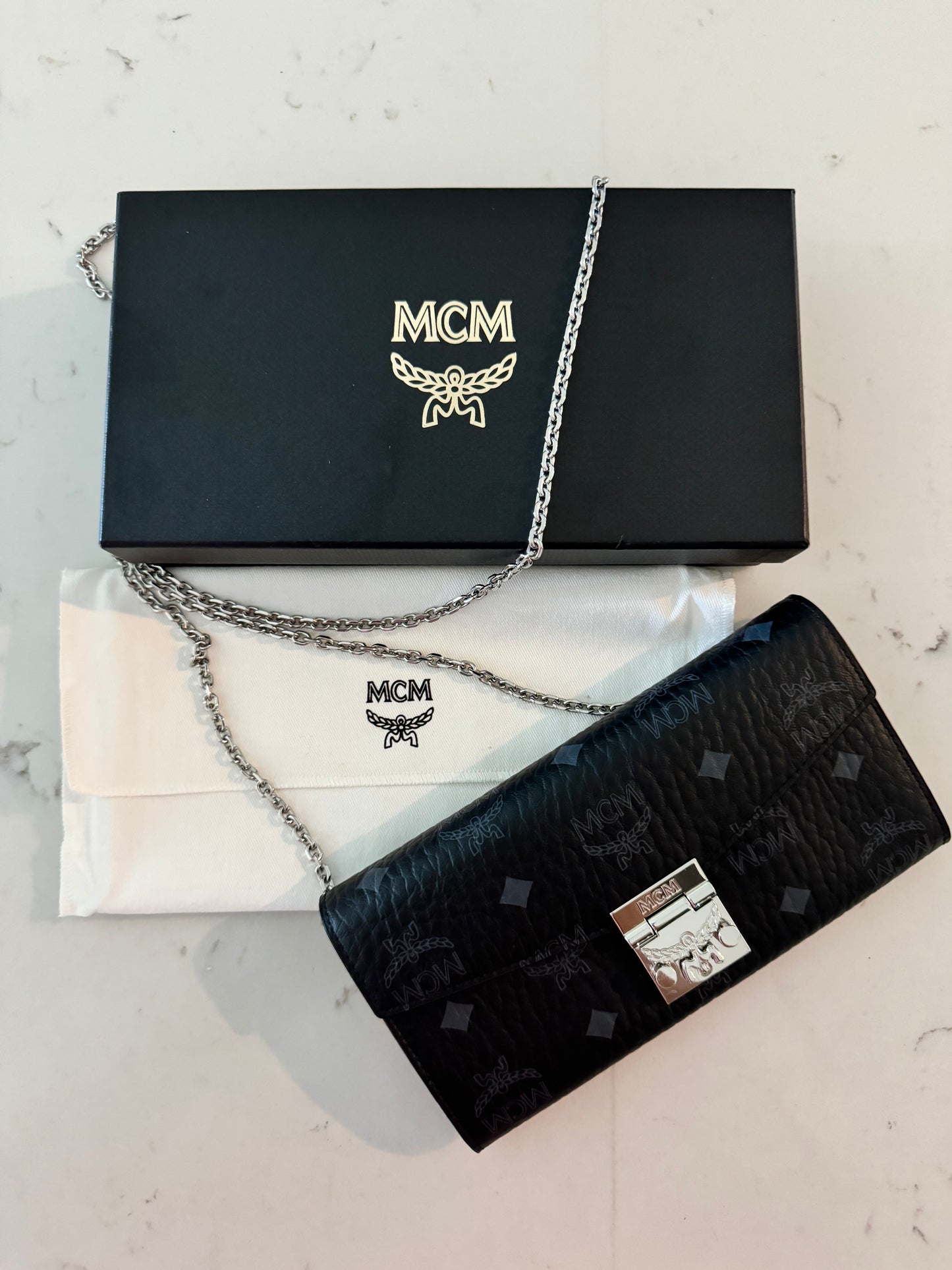 MCM Tracy Crossbody Wallet in Visetos (Like New)