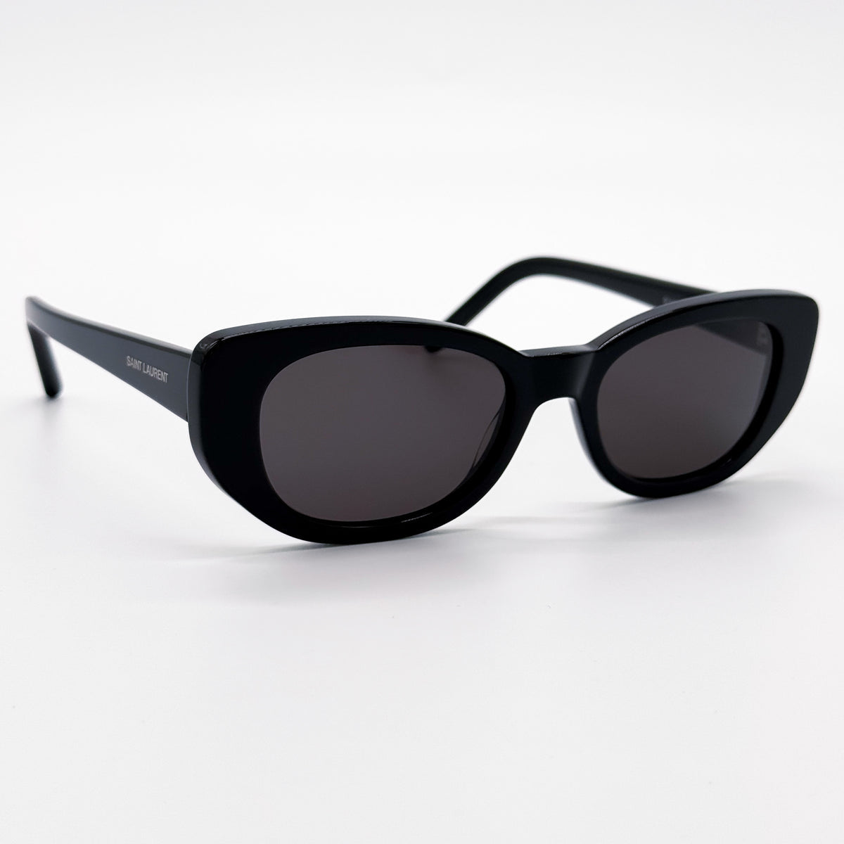 Saint Laurent Black Cat-Eye Sunglasses | Classic Oversized Acetate Frames | New in Case