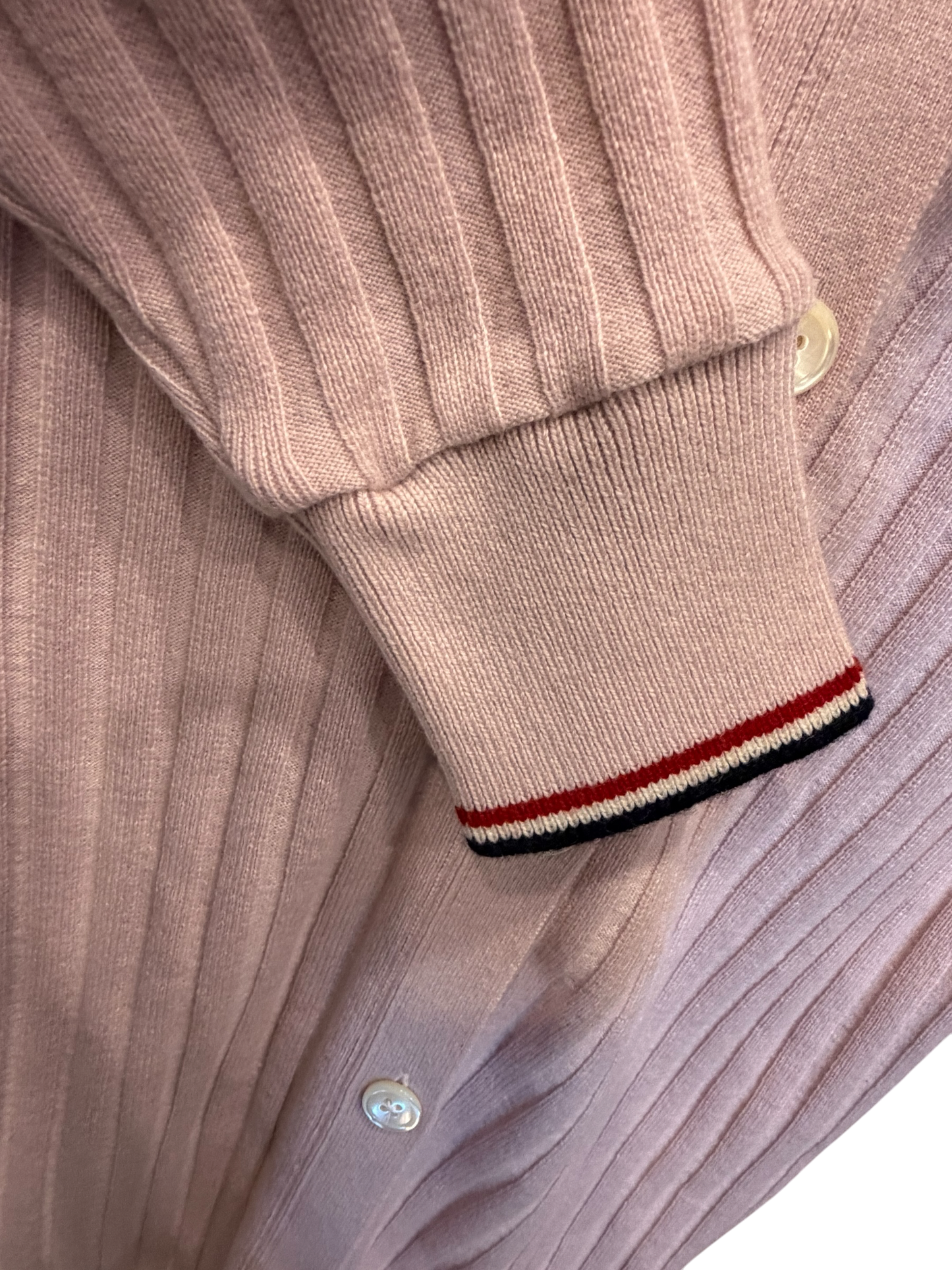 Thom Browne Pink 100% Cashmere Longline Cardigan Size 42 NWT