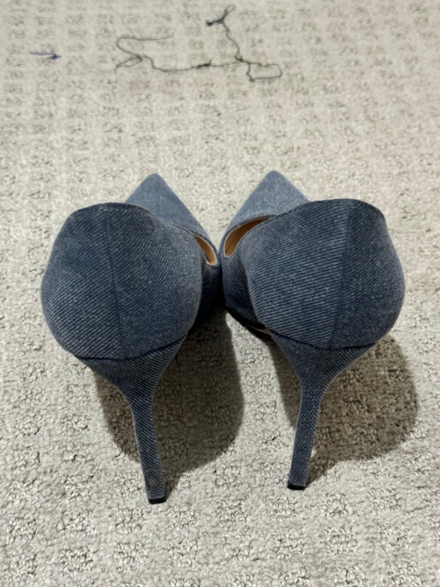 MANOLO BLAHNIK BB 105 Dk Blue Denim Shoes Pumps Size: 38 (Preloved)