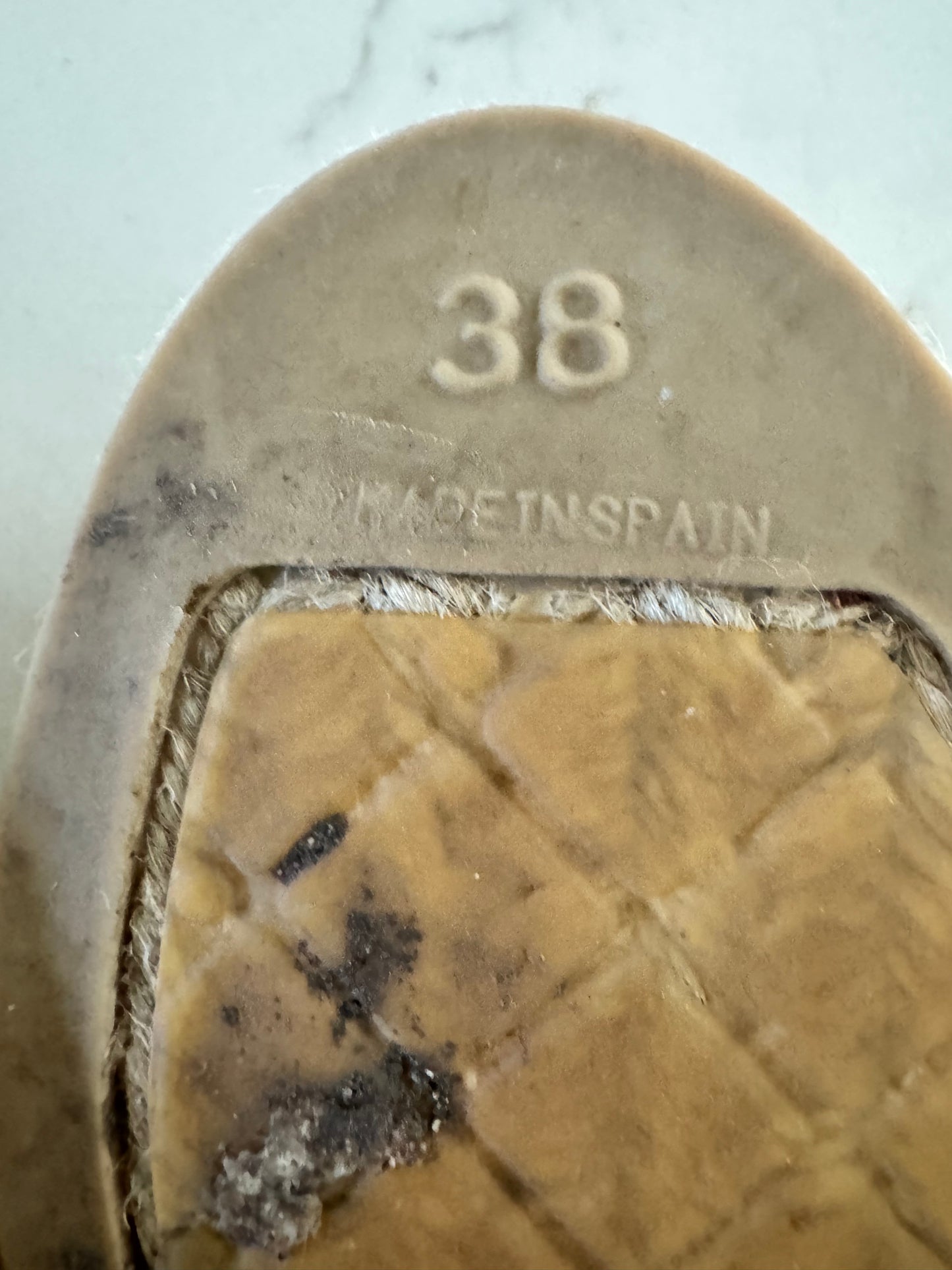CHANEL - Yellow/Ivory Canvas Espadrilles Size: 38