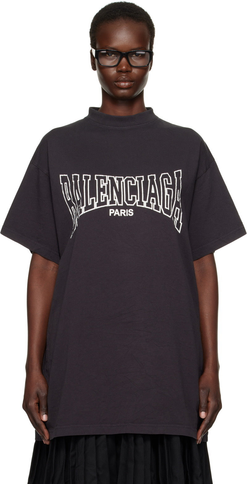 Balenciaga Boxing Vintage Logo Oversized T-Shirt Black Unisex Size Medium NWT