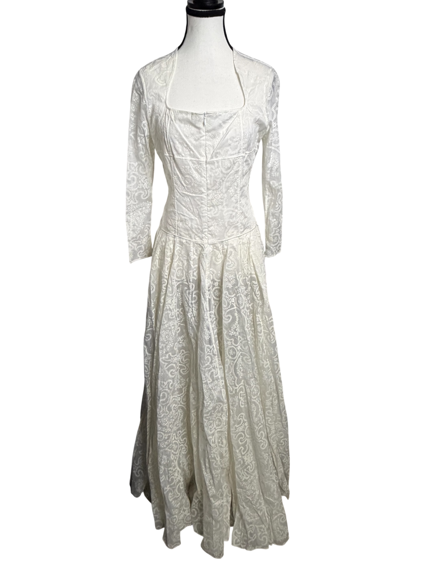 Alaïa White Embroidered Voile Paisley Maxi Dress IT 42 (US 6–8) NWT – Made in Italy