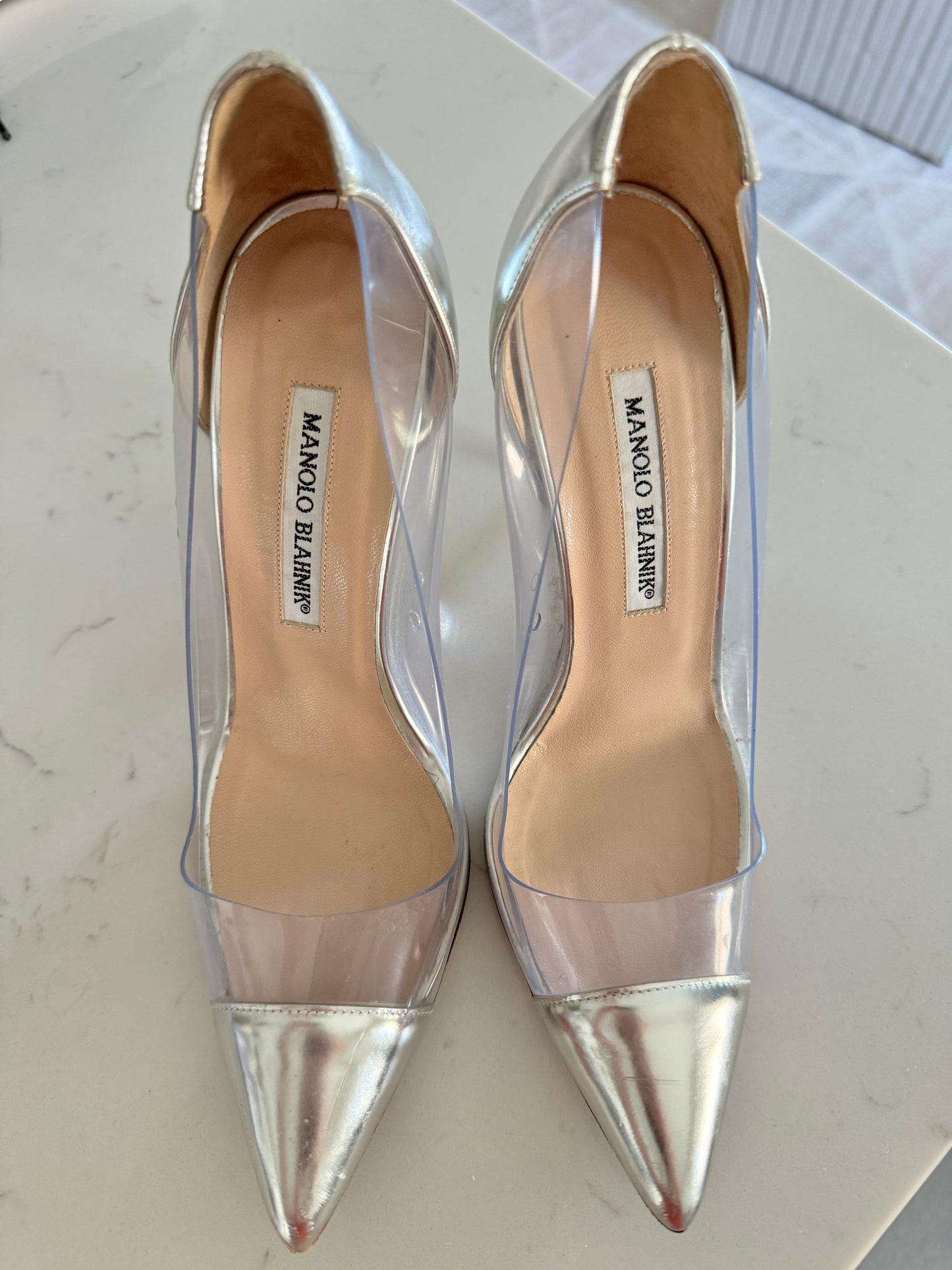 MANOLO BLAHNIK PVC Slingback Pumps Size: 38 (Pre-Loved)