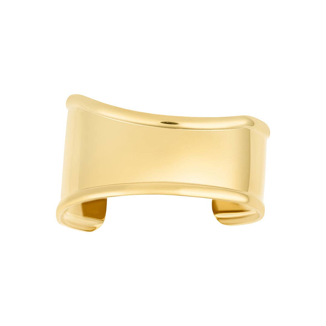 Tarnish Resistant 18k Gold Plated Tall Curve Cuff