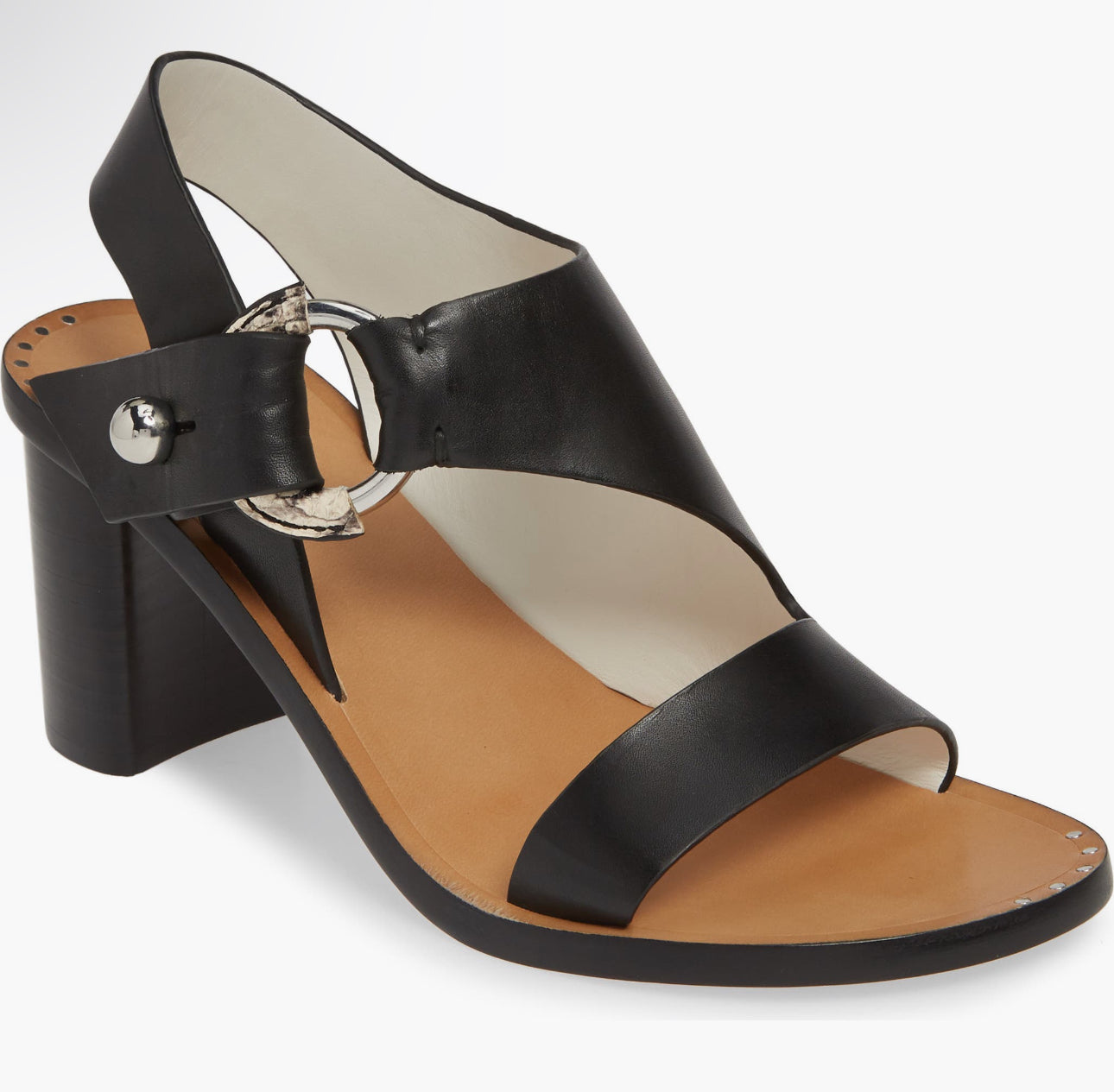 RAG & BONE Arc Cutout Slingback Sandal Black Size: 7.5 (New)