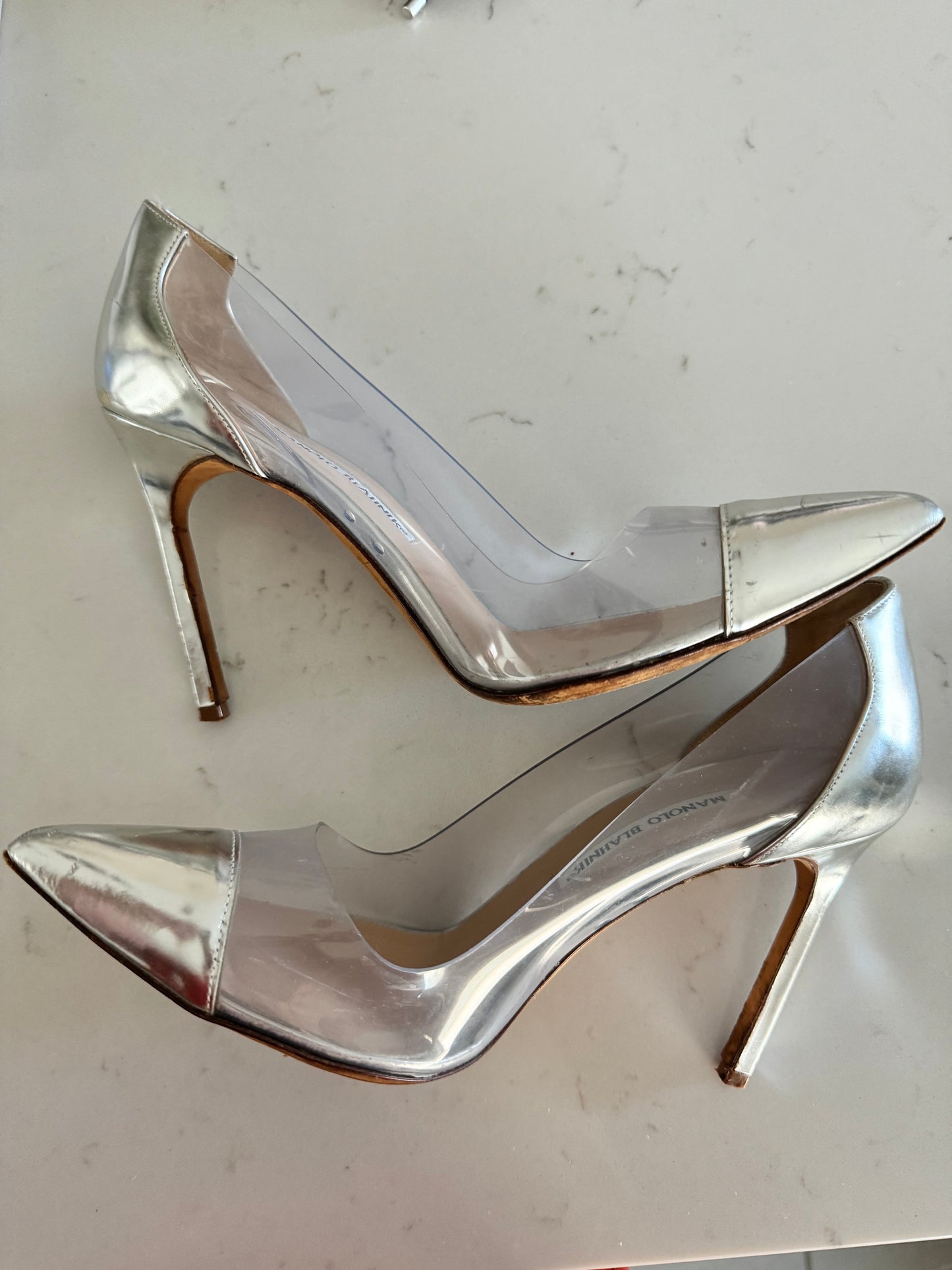 MANOLO BLAHNIK PVC Slingback Pumps Size: 38 (Pre-Loved)