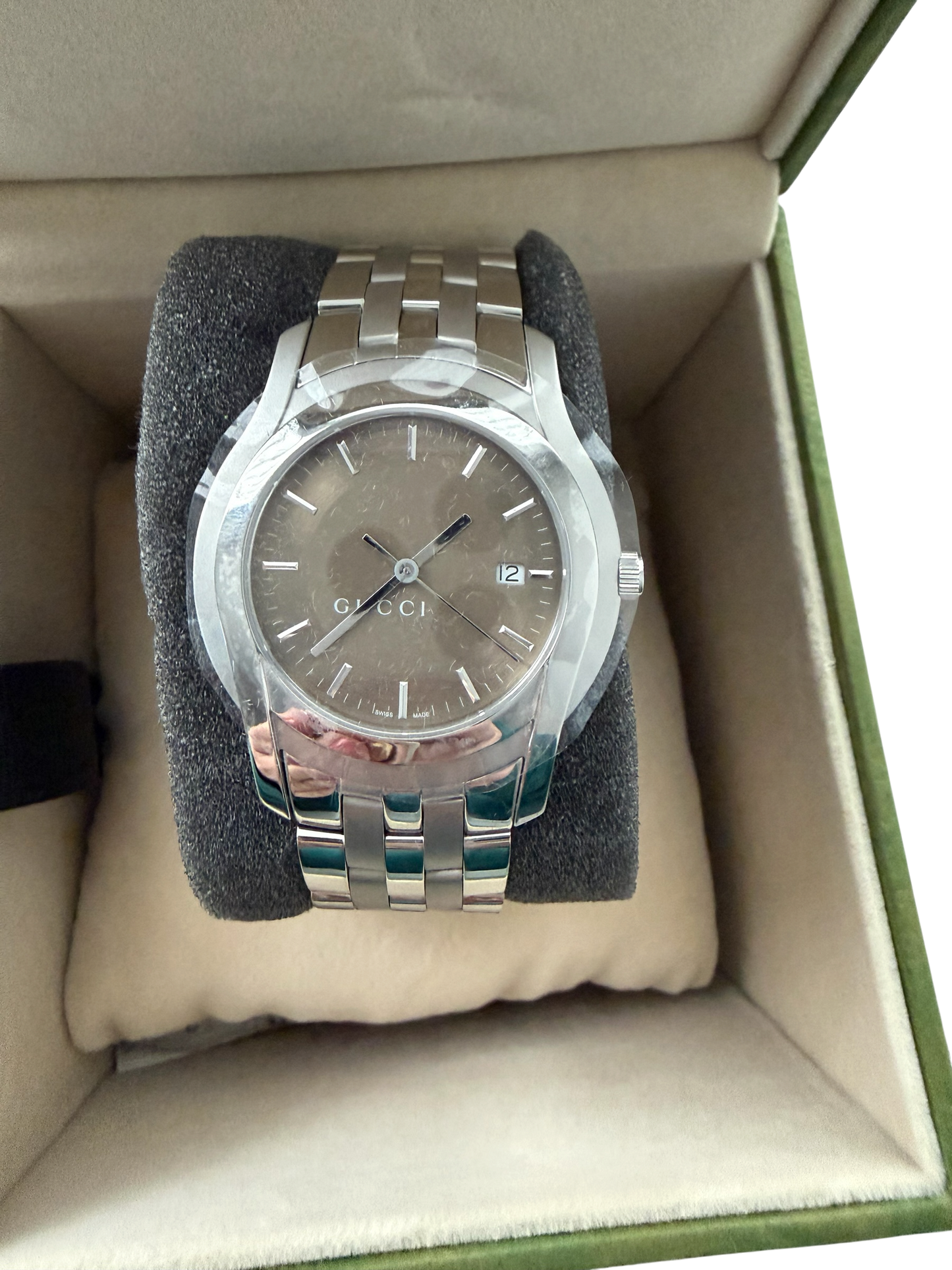 Gucci Silver G‑Timeless Watch (New in Box)