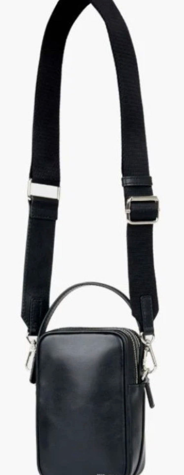 WE-AR4 Black Leather Crossbody Bag | Minimalist Compact Designer Bag | New