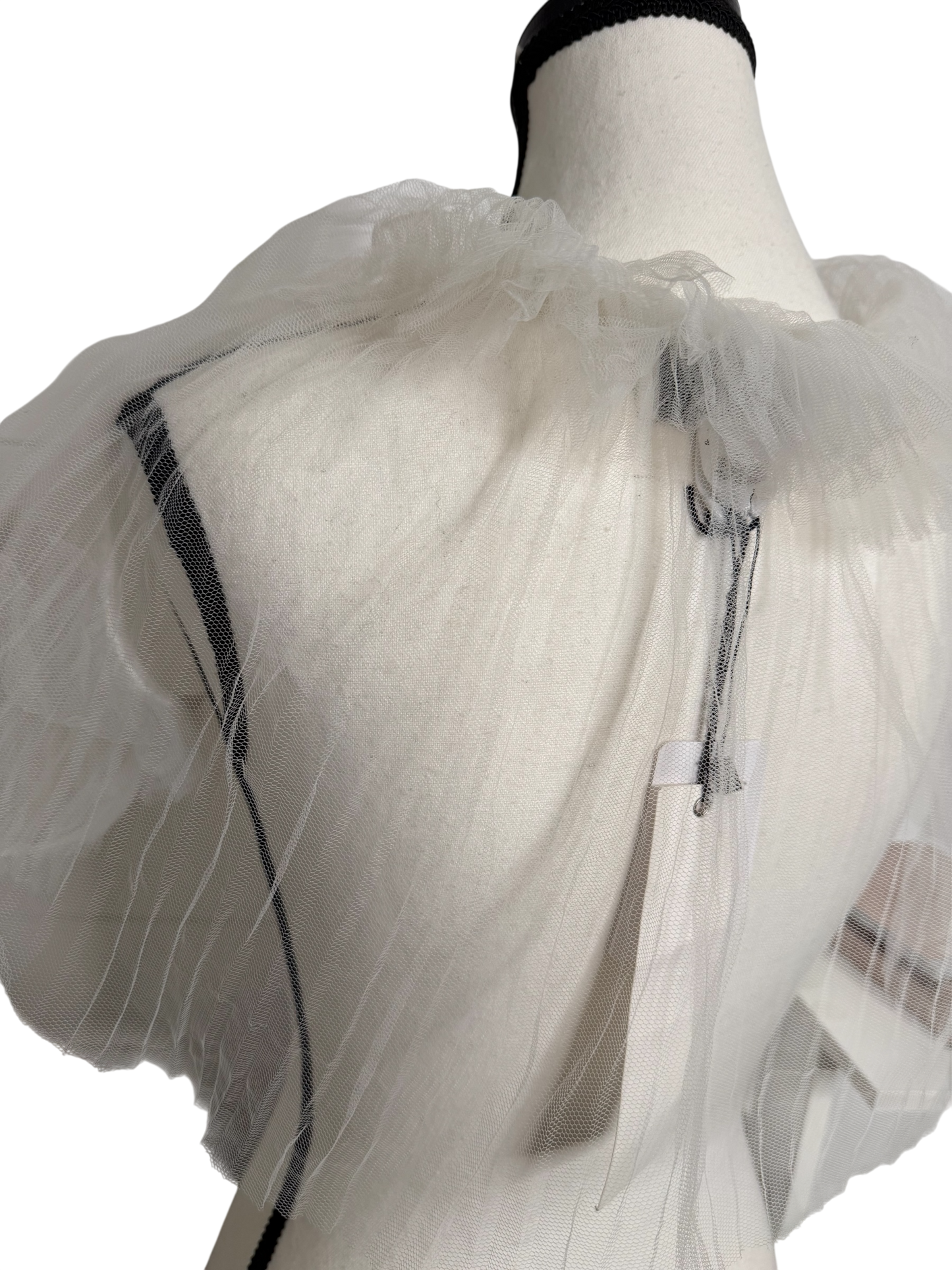 David Fielden Ivory Bridal Tulle Shrug | Couture Wedding Dress Topper | Made in England | Size UK14/US10