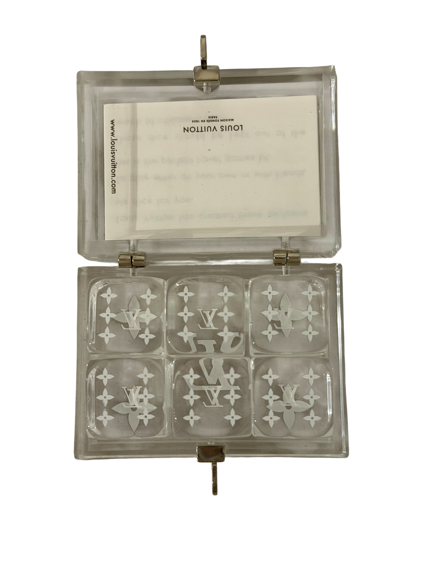 Louis Vuitton Des de Voyage Acrylic Dice Set – Monogram Travel Dice Game – Preloved