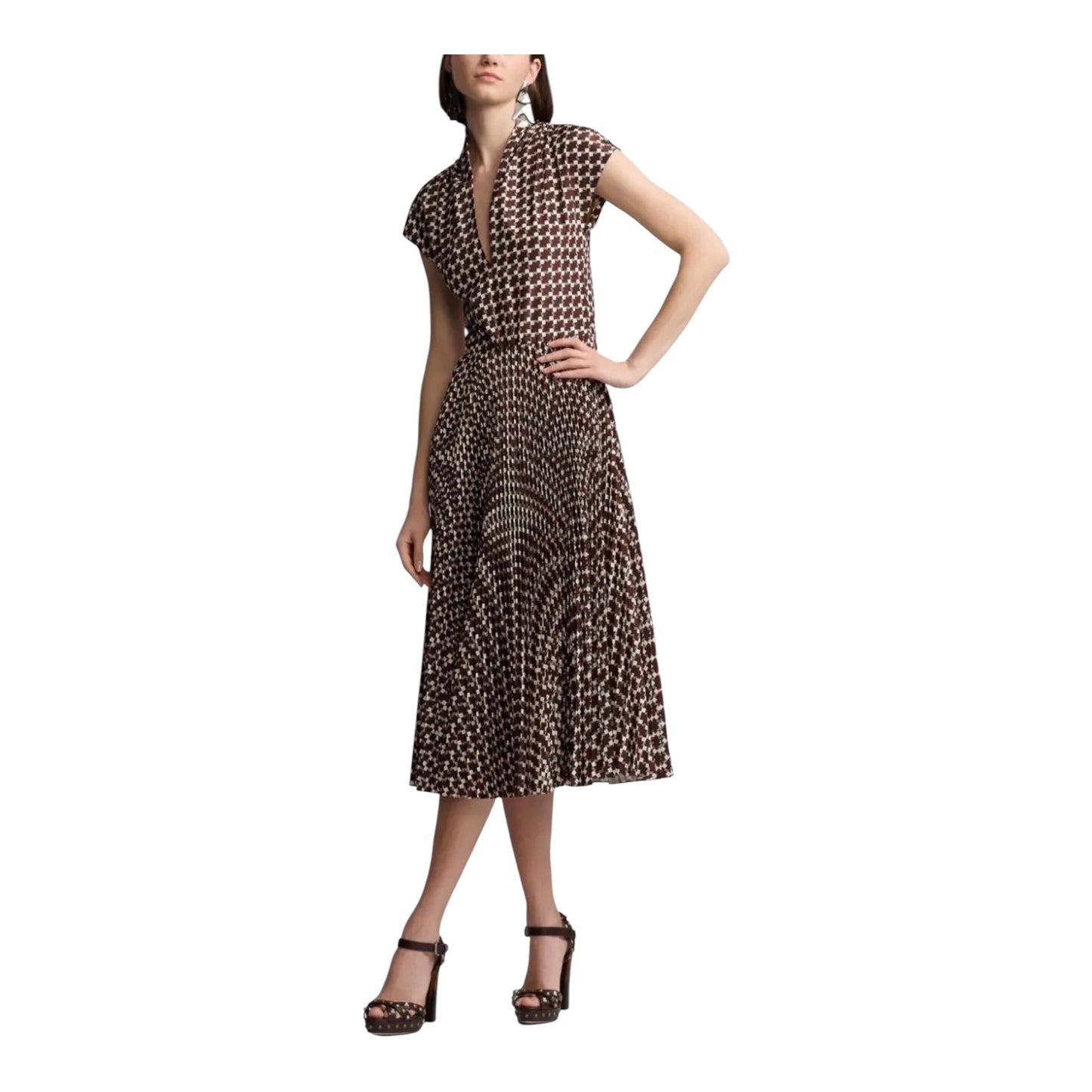 Ralph Lauren Collection Purple Label Geometric Pleated Dress | NWT | Size: 10 | Made in Italy