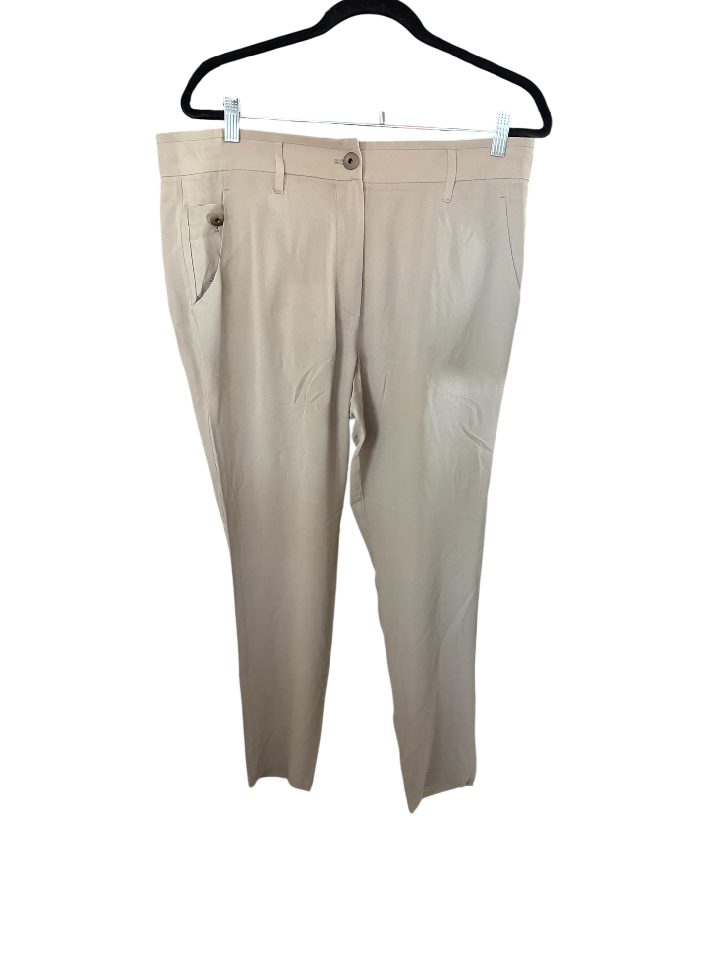 Brunello Cuchinelli Casual Silk Khaki Pants Size: 46/US10 (New)