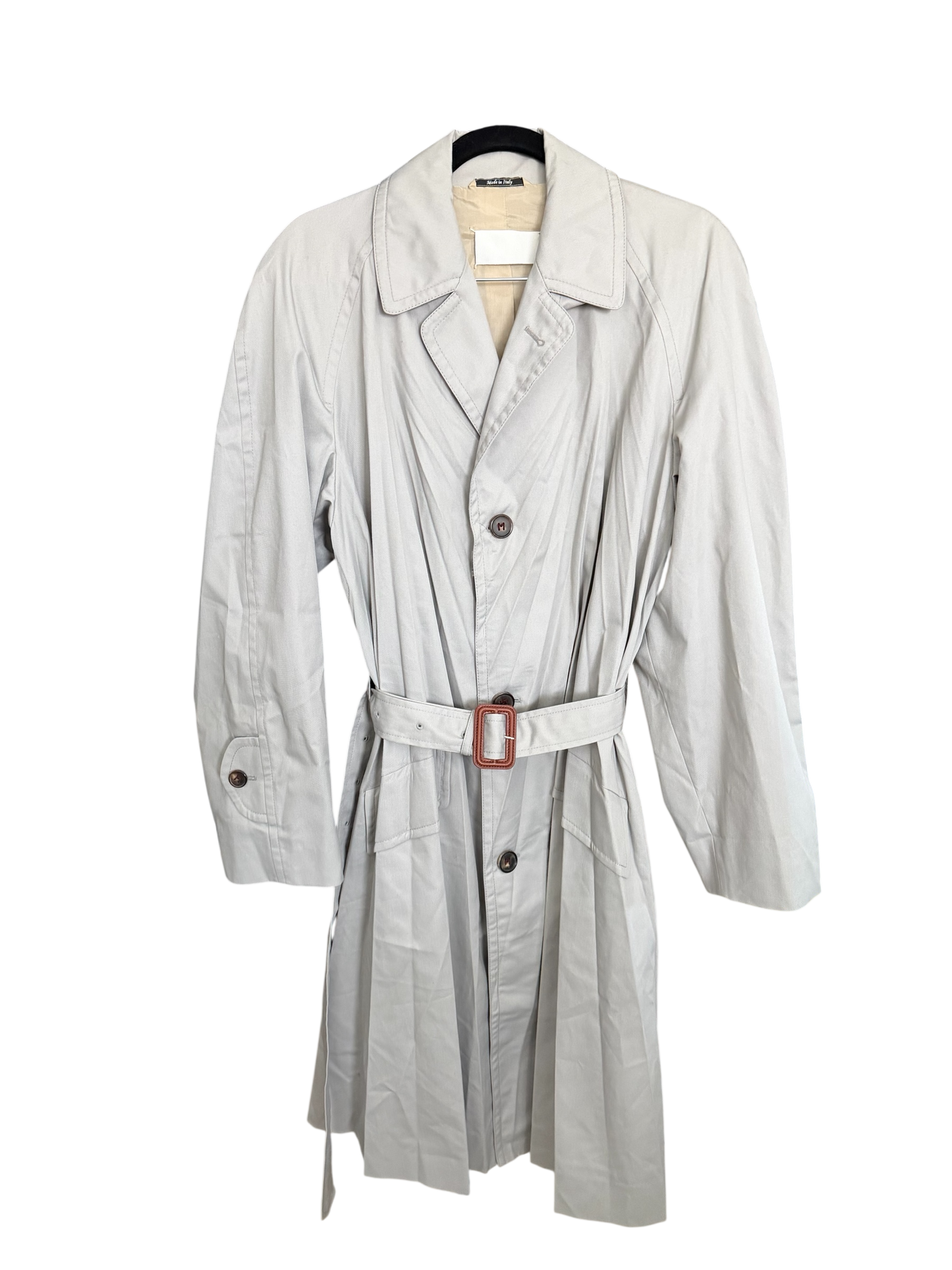 Maison Margiela Pleated Waterproof Dove Grey Trench Coat Size: 44/US 8 (New)