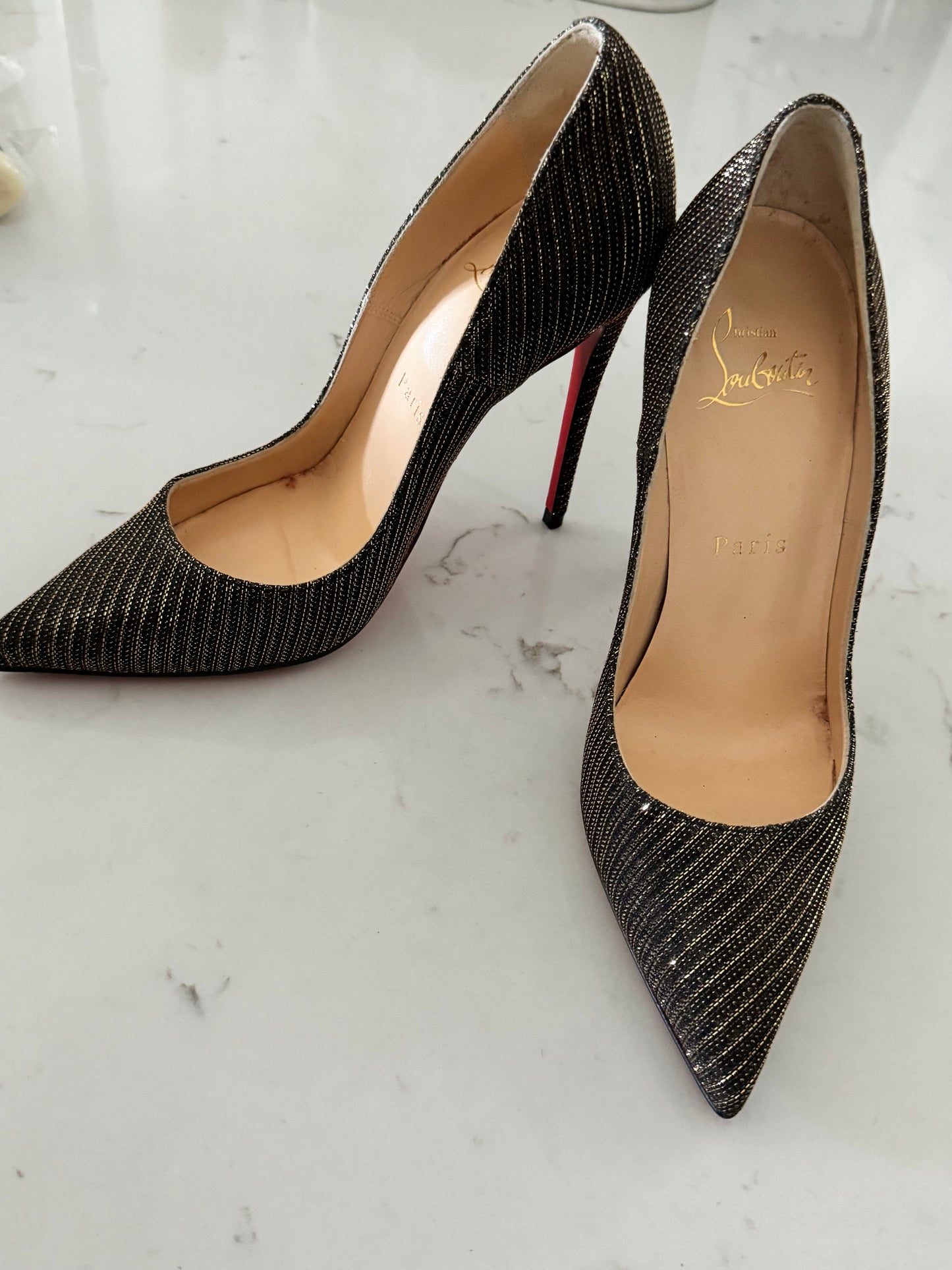 CHRISTIAN LOUBOUTIN Glitter Chain So Kate 120 Pumps (Pre-Loved) Size: 35.5/US 5.5