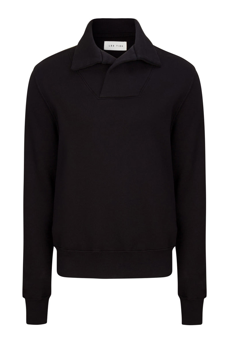 Les Tien Heavyweight Yacht Pullover in Black | Size Small | New