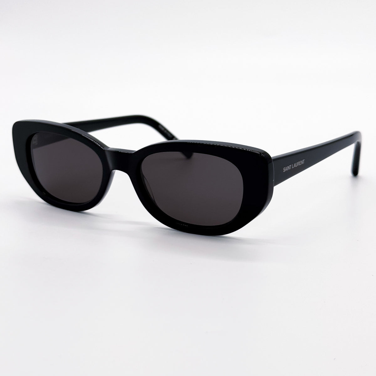 Saint Laurent Black Cat-Eye Sunglasses | Classic Oversized Acetate Frames | New in Case