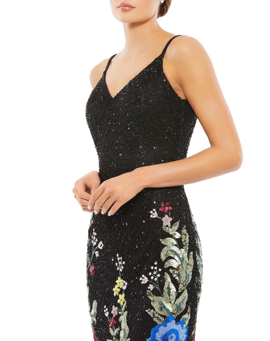 Mac Duggal Sequins Floral Gown (New) Size: 12