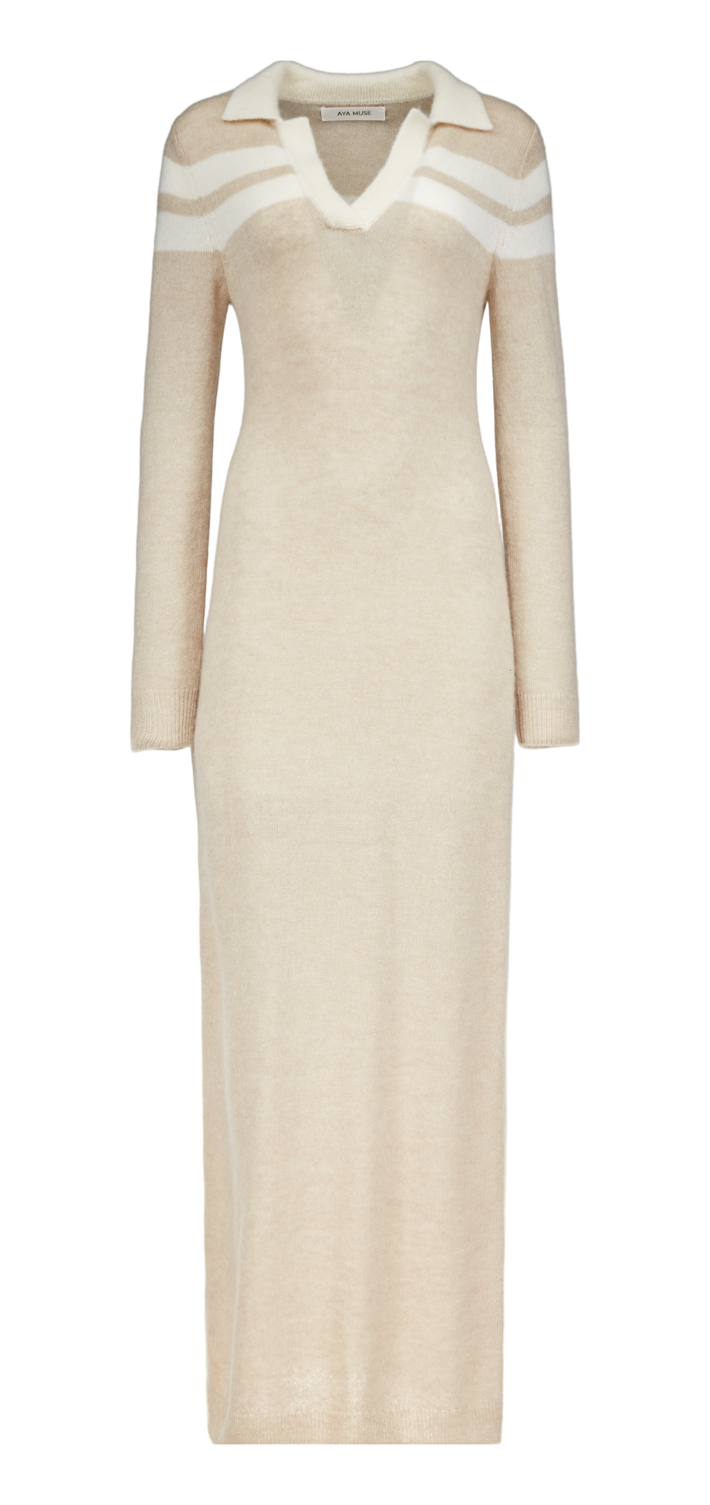 Aya Muse Taupe Cream Sweater Dress Size: Large (New)