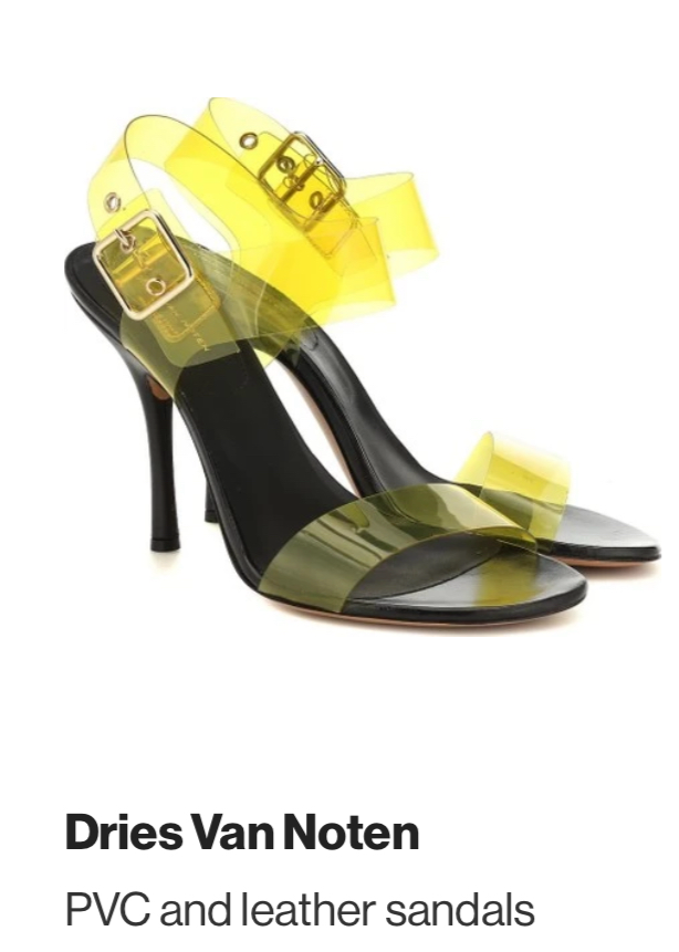 DRIES VAN NOTEN PVC Yellow & Leather Sandal Size: 39.5 (New)