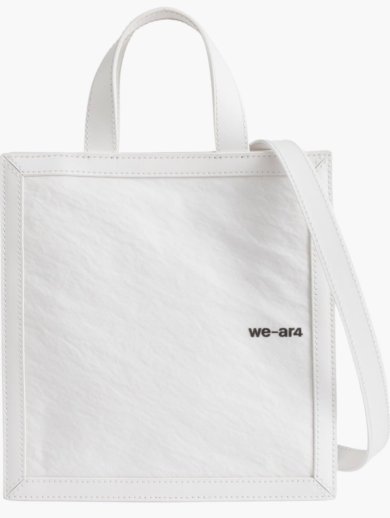 we-ar4 White Structured Crossbody Tote Bag | Minimalist Luxury Convertible Handbag | New