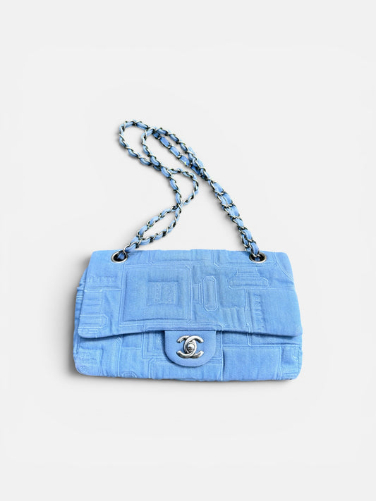 CHANEL Denim Perfume Bottle Medium Single Flap Bag