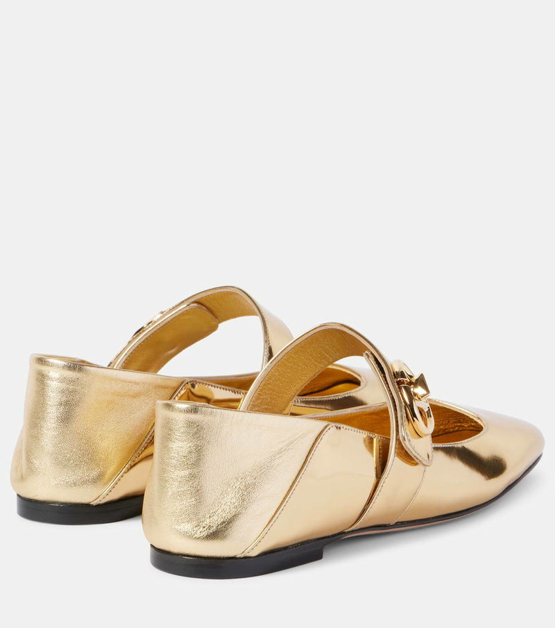 Valentino Garavani VLogo Locker Mary Jane Ballet Flats NIB Authentic Luxury Designer Shoes Size: 37