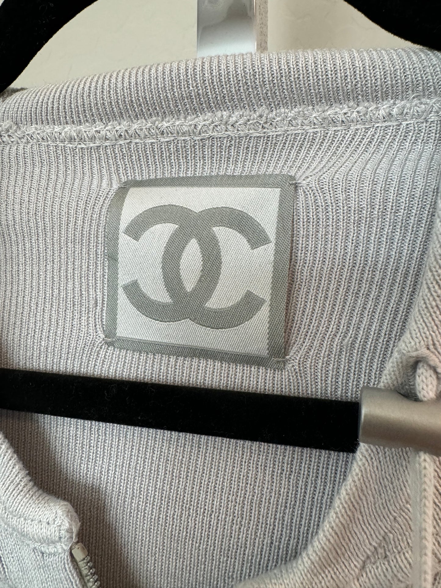 Chanel 04P Sport Line Gray Zip Up Hoodie - Size: 34
