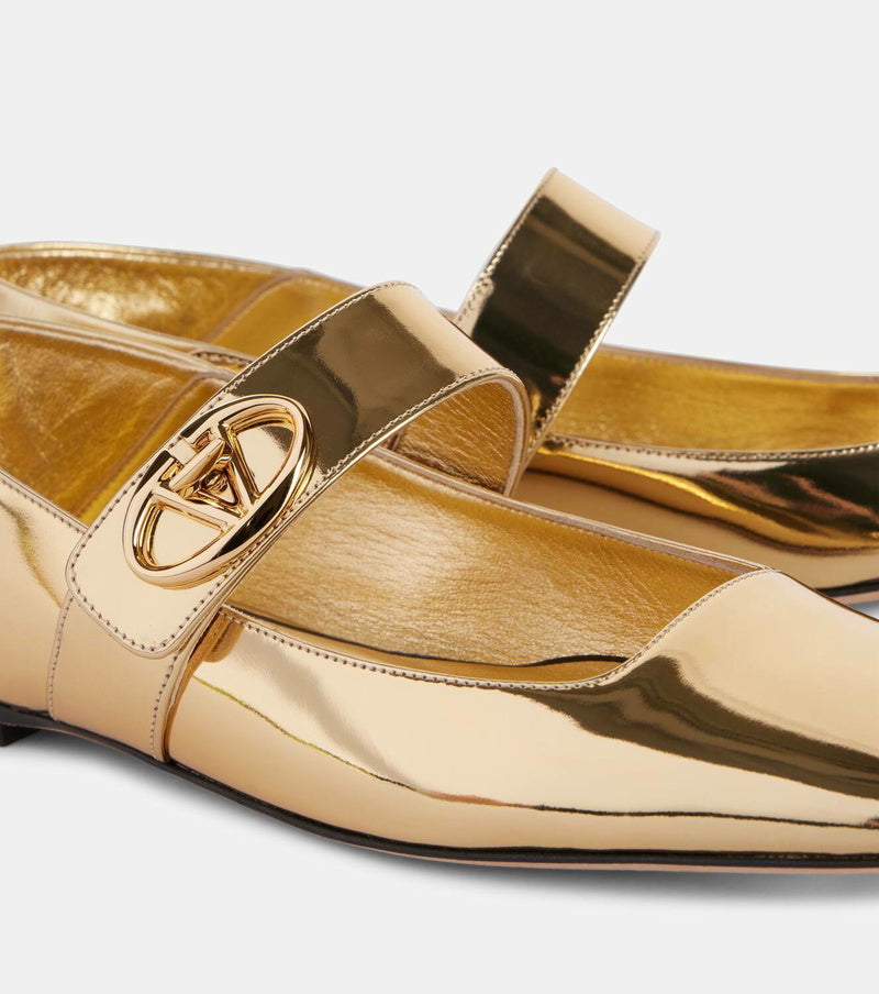 Valentino Garavani VLogo Locker Mary Jane Ballet Flats NIB Authentic Luxury Designer Shoes Size: 37