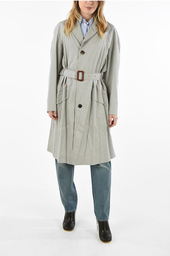 Maison Margiela Pleated Waterproof Dove Grey Trench Coat Size: 44/US 8 (New)