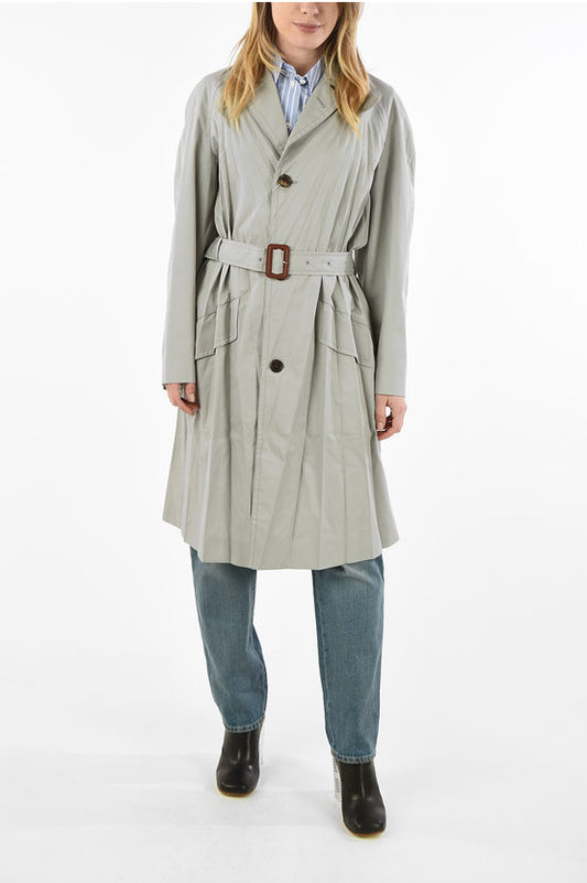 Maison Margiela Pleated Waterproof Dove Grey Trench Coat Size: 44/US 8 (New)