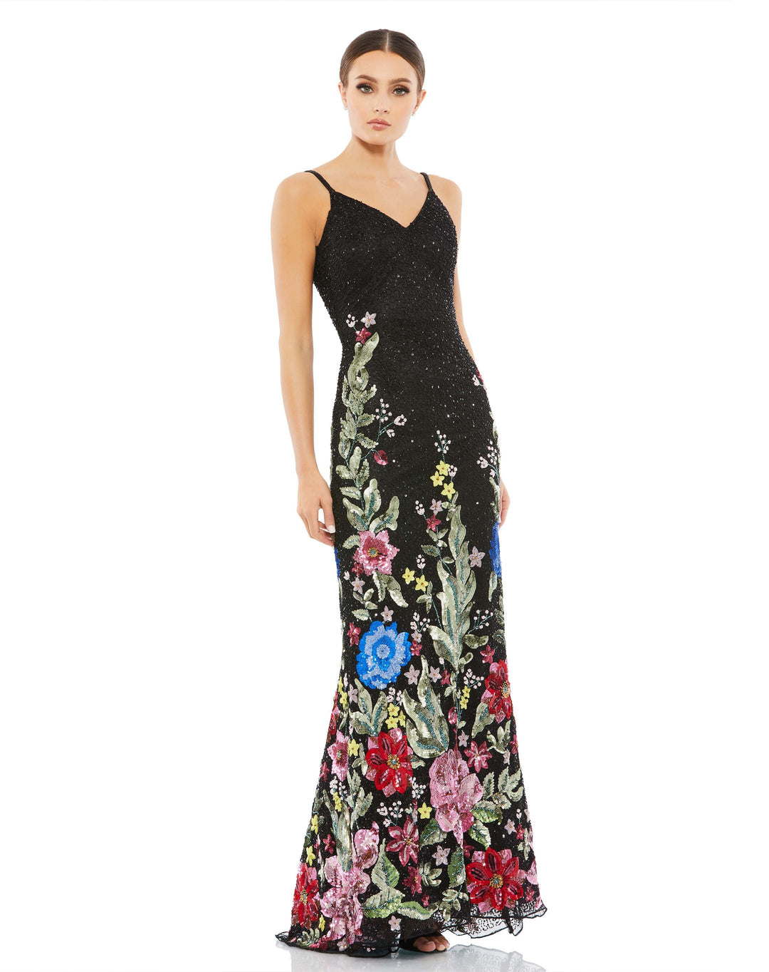 Mac Duggal Sequins Floral Gown (New) Size: 12