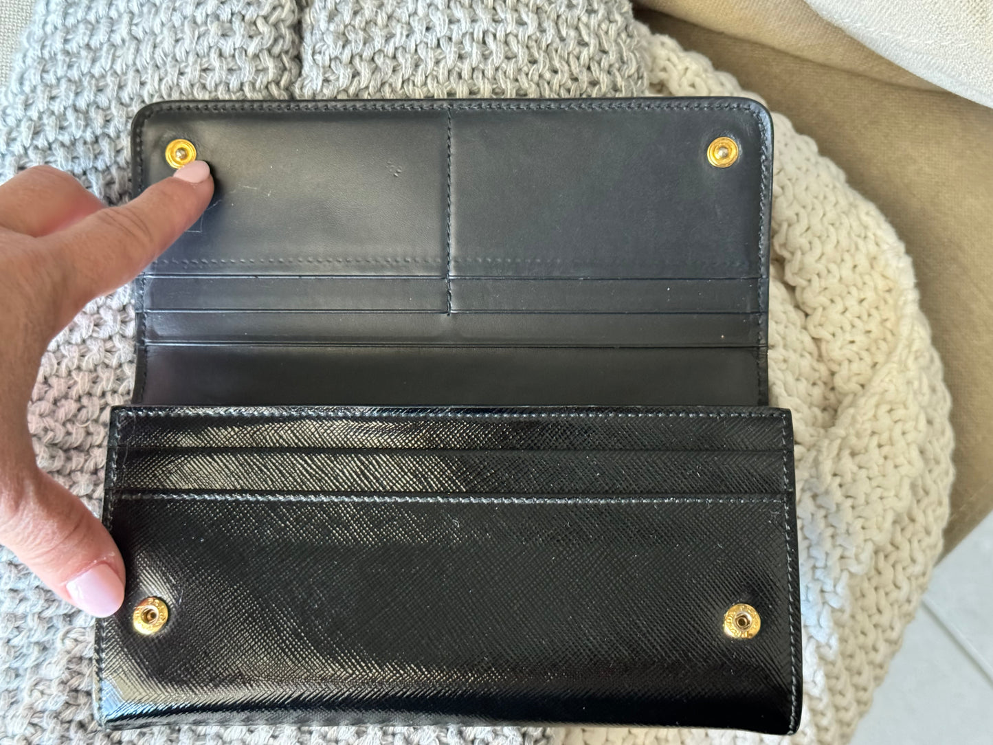 PRADA Envelope Flap Slim Wallet