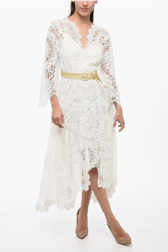 ZIMMERMAN Chintz Doily Long Sleeve High-Low Lace Dress Size: 4 US 10-12 (New)