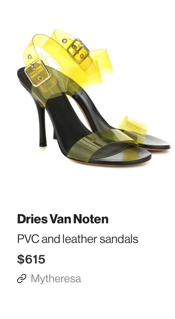 DRIES VAN NOTEN PVC Yellow & Leather Sandal Size: 39.5 (New)