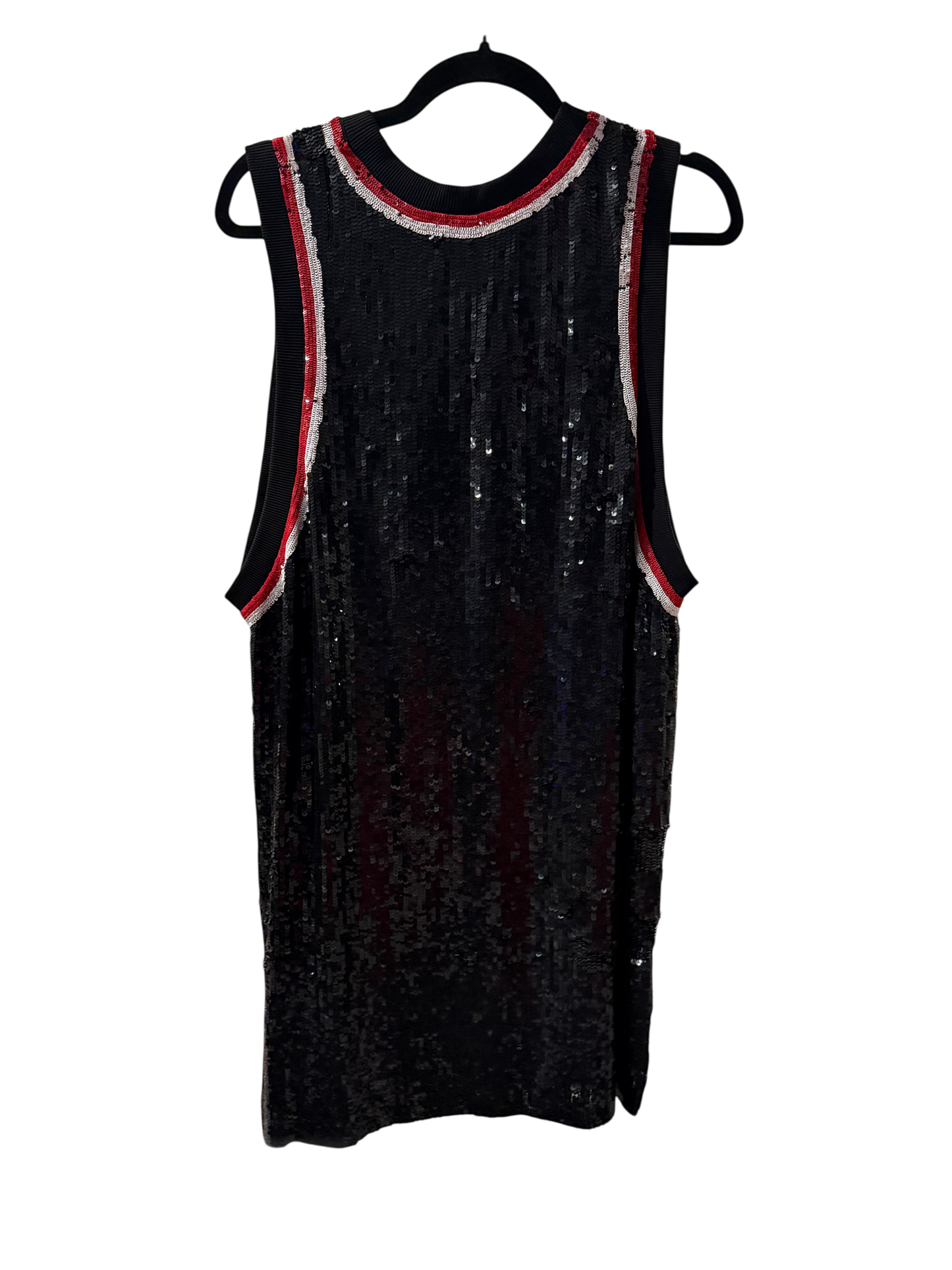 AMEN Black Sequin Star Logo Tank Dress – Paillettes Mini – One Size