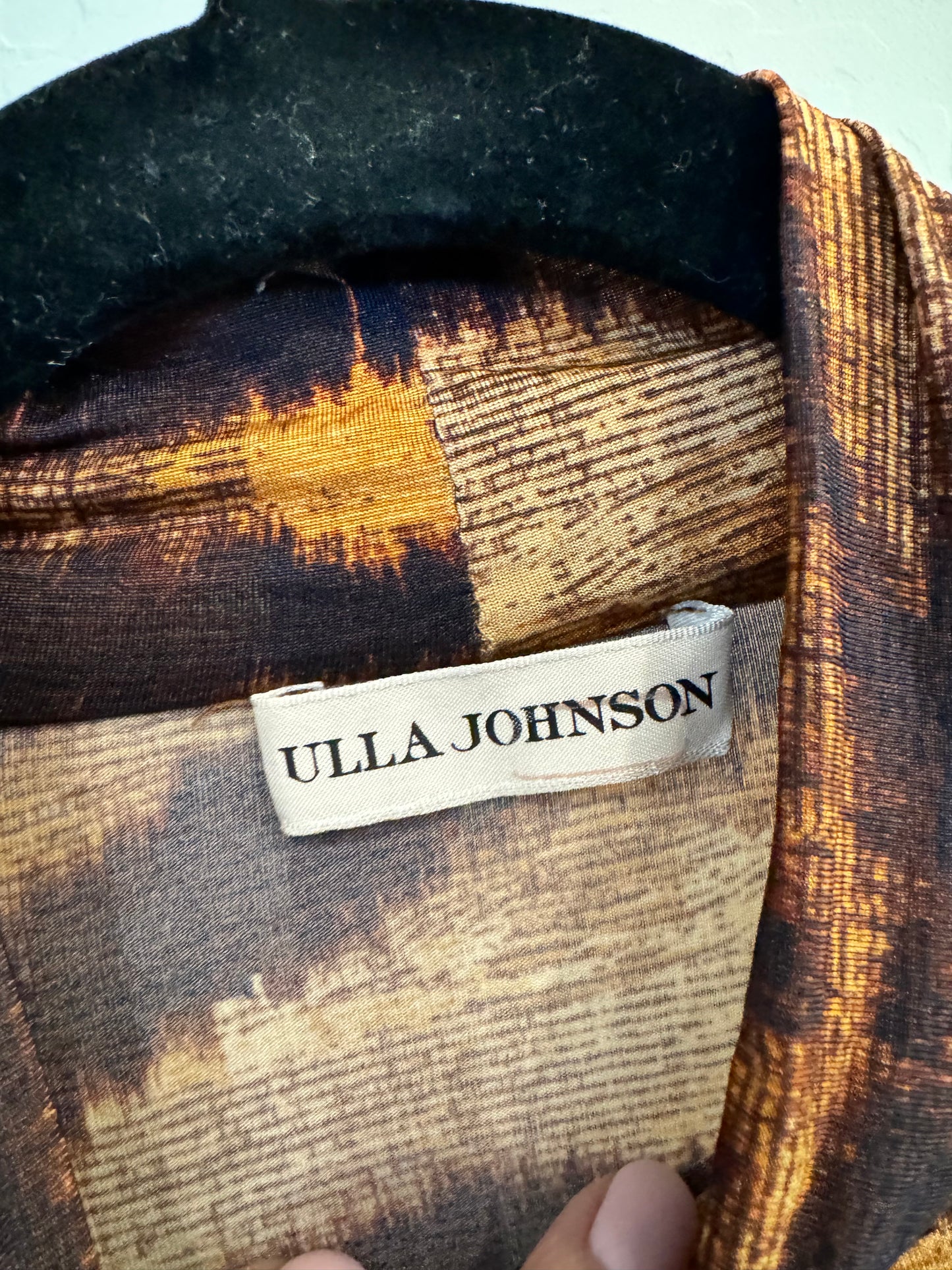 ULLA JOHNSON - Aurelia Tigers Eye Mesh Turtleneck Top (Pre-Loved) Size: M
