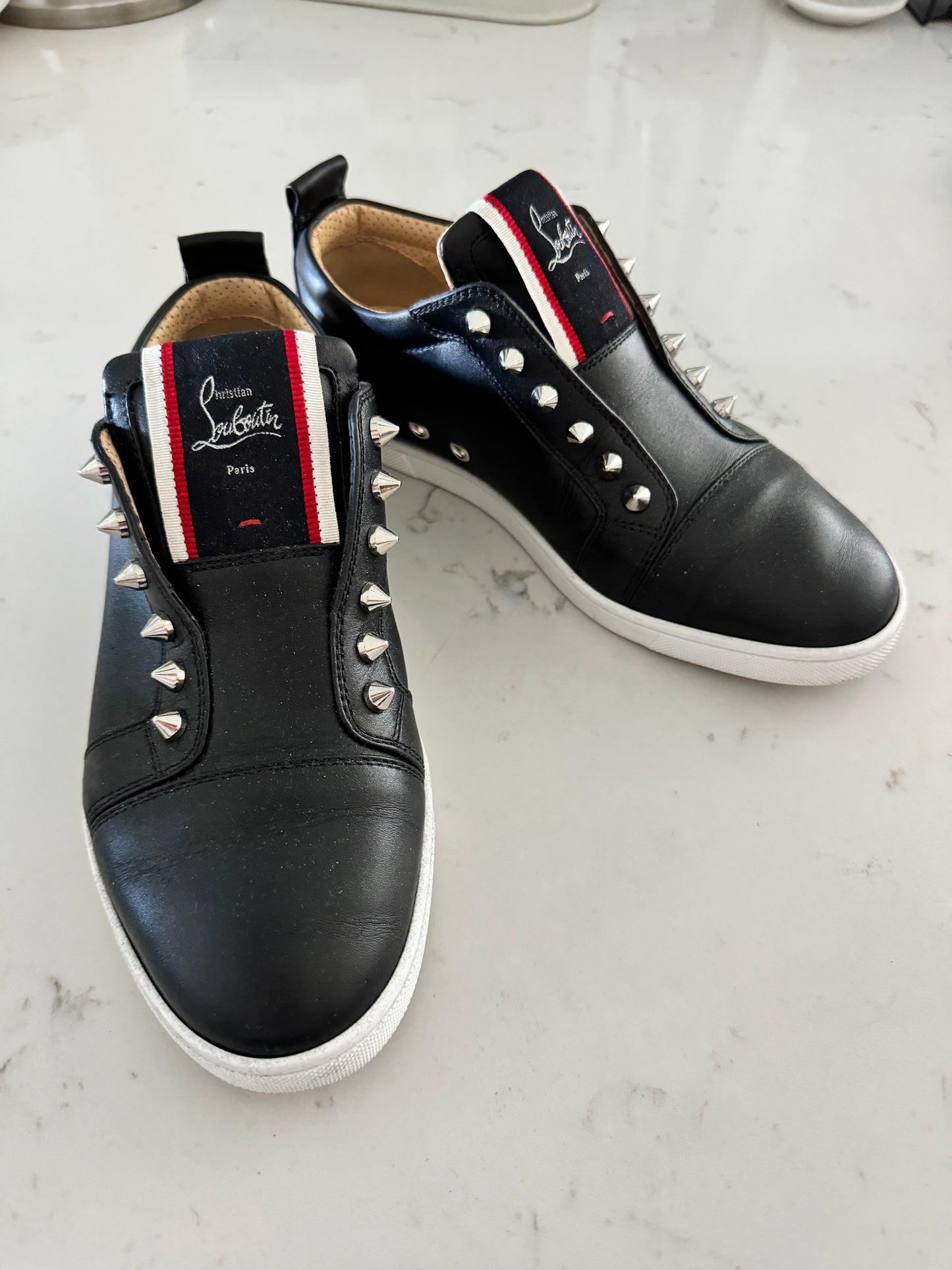 CHRISTIAN LOUBOUTIN FAV Fique A Vontade Black Sneakers Size: IT38/US 7 or 7.5