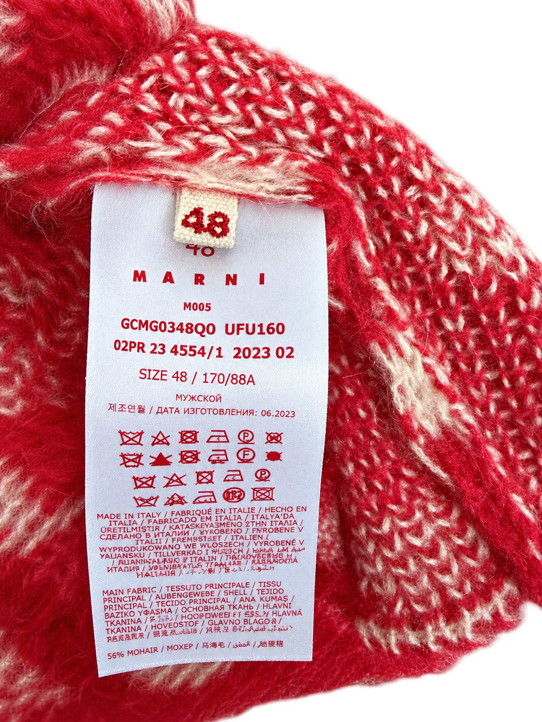 Marni Fuzzy Wuzzy Mohair Sweater Red Polka Dot Sleeveless Knit – Size 48/US 12 | NWT
