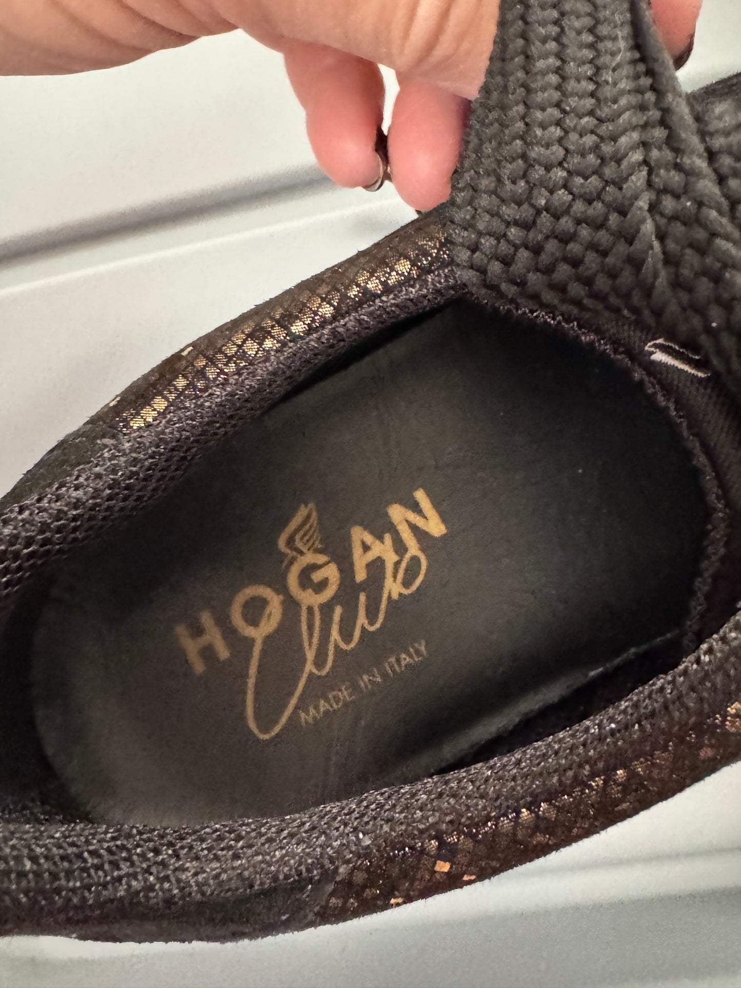 Hogan Club Black & Gold Sneaker Size: 37 (New)