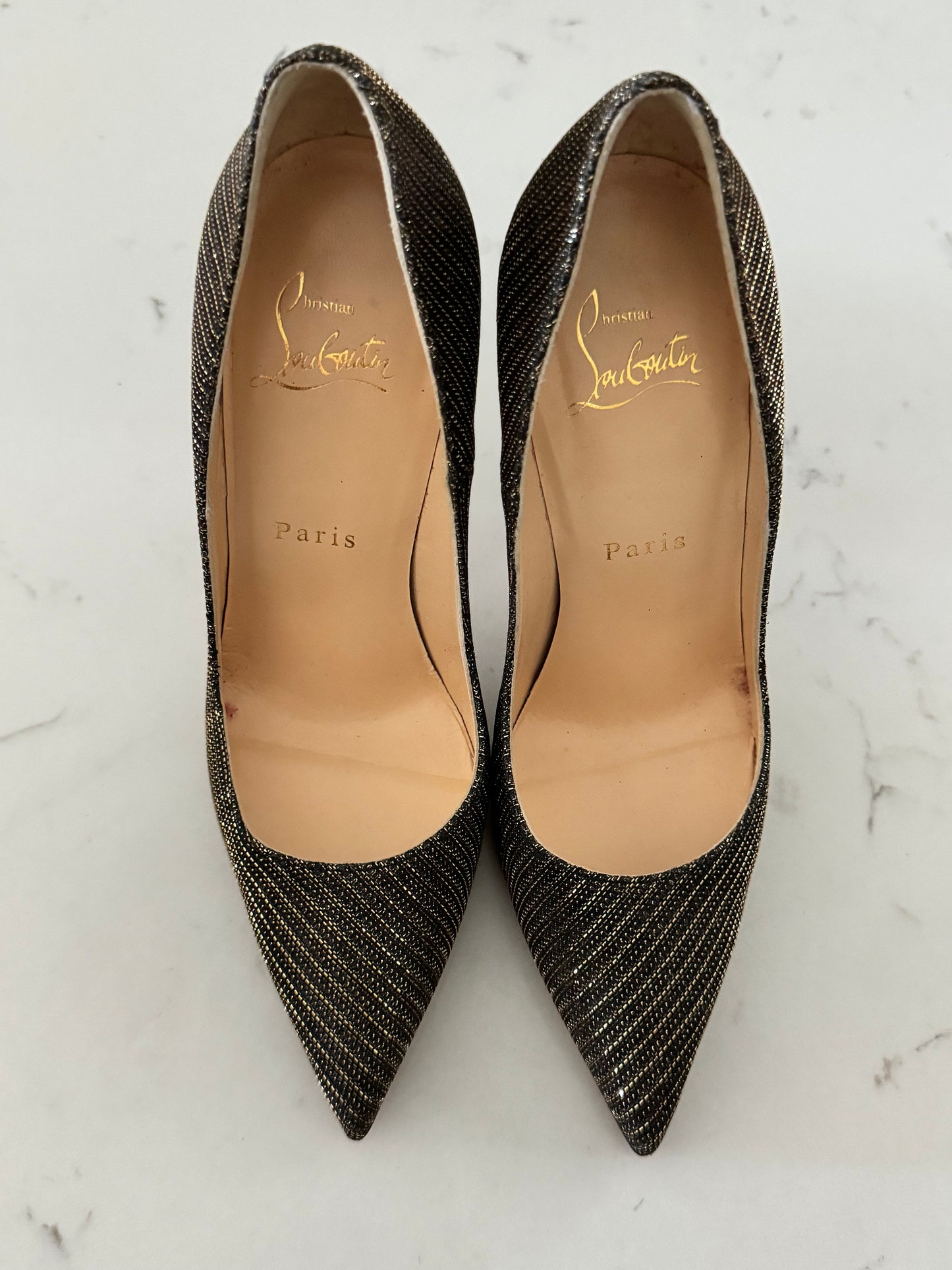 CHRISTIAN LOUBOUTIN Glitter Chain So Kate 120 Pumps (Pre-Loved) Size: 35.5/US 5.5