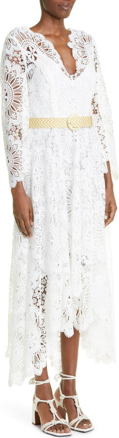 ZIMMERMAN Chintz Doily Long Sleeve High-Low Lace Dress Size: 4 US 10-12 (New)