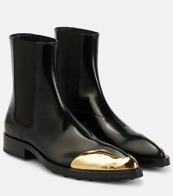 Jil Sander Runway Gold Toe Leather Chelsea Boots – Black, Size 36