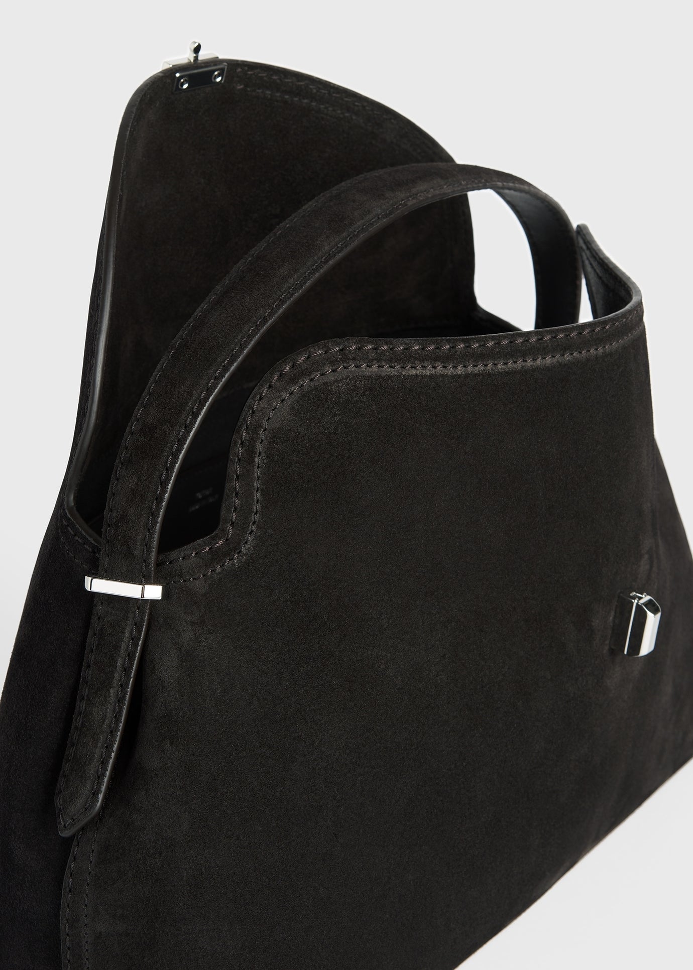 TOTEME T-Lock Suede Top Handle Bag Black NWT