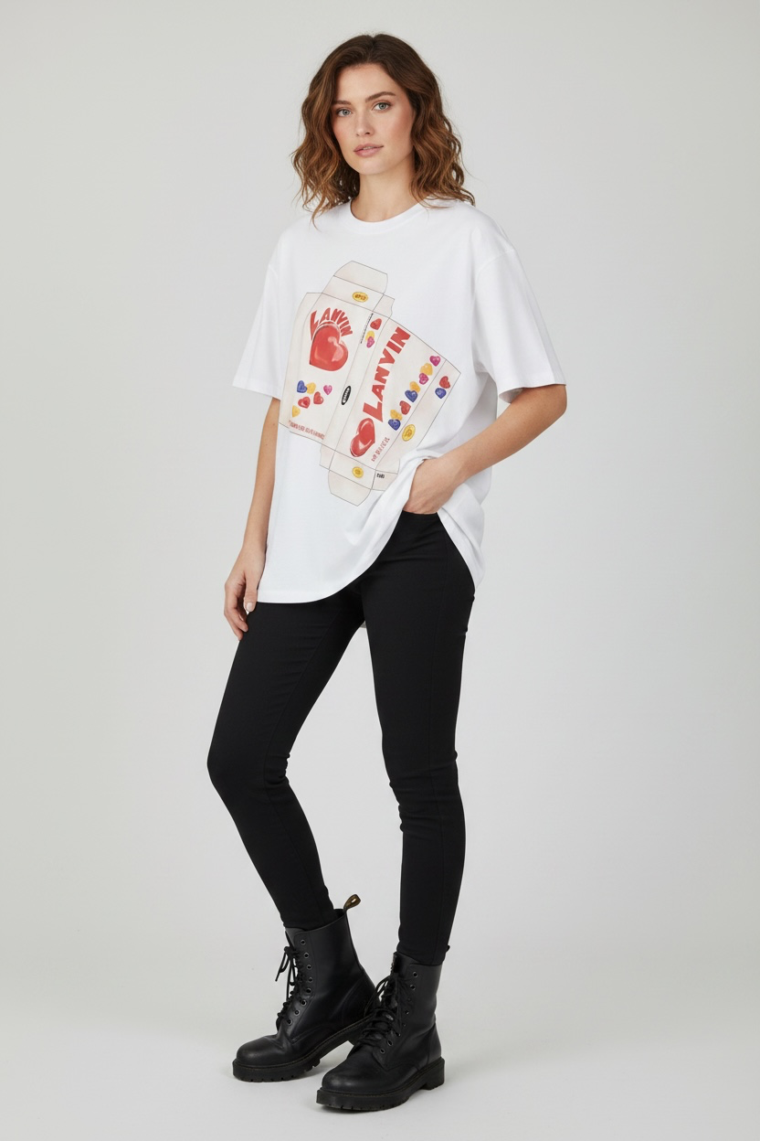 Lanvin Love Candy Box Graphic T-Shirt White Size Large NWT – Retail $590